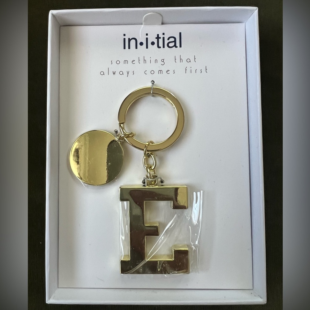Things Remembered Gold Initial Keychain, letter “E” (engravable)